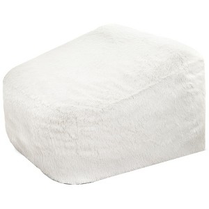 Itopfox Oversized Velvet Bean Bag Chair with Memory Foam, Fluffy Removable Cover for Living Room, Bedroom, Study or Office in Classic White - 1 of 4