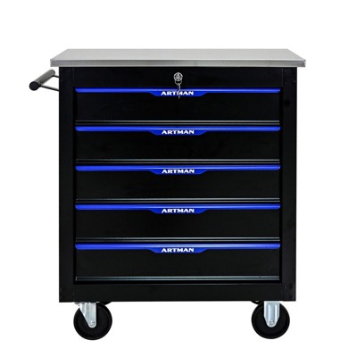 Syemin Tool Boxes and Totes, Mobile Cabinet with Locking Wheels, Rolling Boxes for Metal Tool Organizer of Machine Shops, Black, 25.9"*13.6"*30.7"