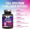 Collagen Peptides for Women & Men - Type I, II, III, V, X Multi Collagen Pills, Hydrolyzed Collagen Peptides Supplements, Nature's - 180 Capsules - 2 of 4