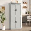 Garvee Pantry Cabinet, 70" Tall Kitchen Storage Cabinets with 4 Doors, Adjustable Shelves, Tall Cupboard for Bathroom, Dining Room - 3 of 4