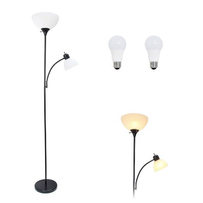 Simple Designs 71.5" Traditional Floor Lamp with Adjustable Light (Includes LED Light Bulb) Black