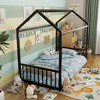 Polibi Montessori Metal House Floor Bed Frame with Vertical Guardrails - 2 of 4