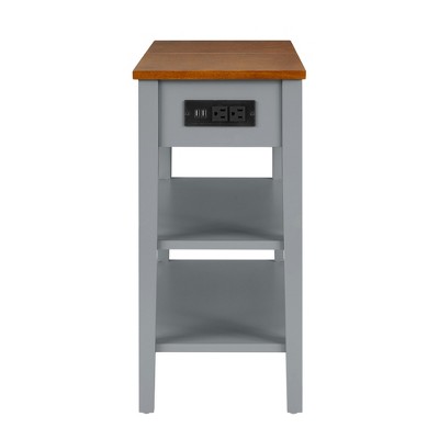 COWLOWN White Slim End Table, Narrow Solid Wood Side Table for Small Spaces, Flip-Top Storage