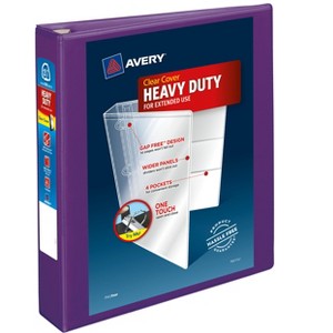 Avery Heavy-Duty View 3 Ring Binder, 1.5" One Touch EZD Rings, 1 Purple Binder (79774) - 1 of 4
