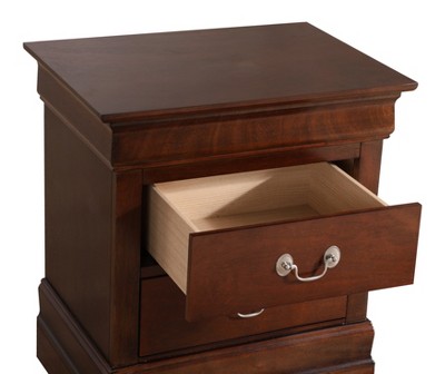 Louis Philippe Classic Cappuccino 2-Drawer Nightstand