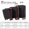3 Pieces Luggage Sets,20/24/28Inch Hard Shell Luggage Sets,Spinner Wheel Luggage With Cup Holder And USB Port And TSA Lock-Cuddlewood - 4 of 4