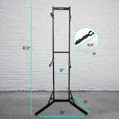 Black Steel Freestanding Adjustable 4-Bike Storage Rack