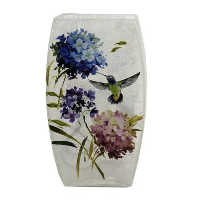 Stony Creek 7.25 In Hydrangea Hummingbird Vase Pre-Lit Vase Novelty Sculpture Lights