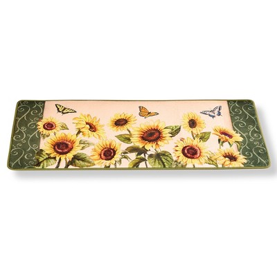 Collections Etc Sunflower Butterfly Cushioned Runner Rug 48" x 19.5"