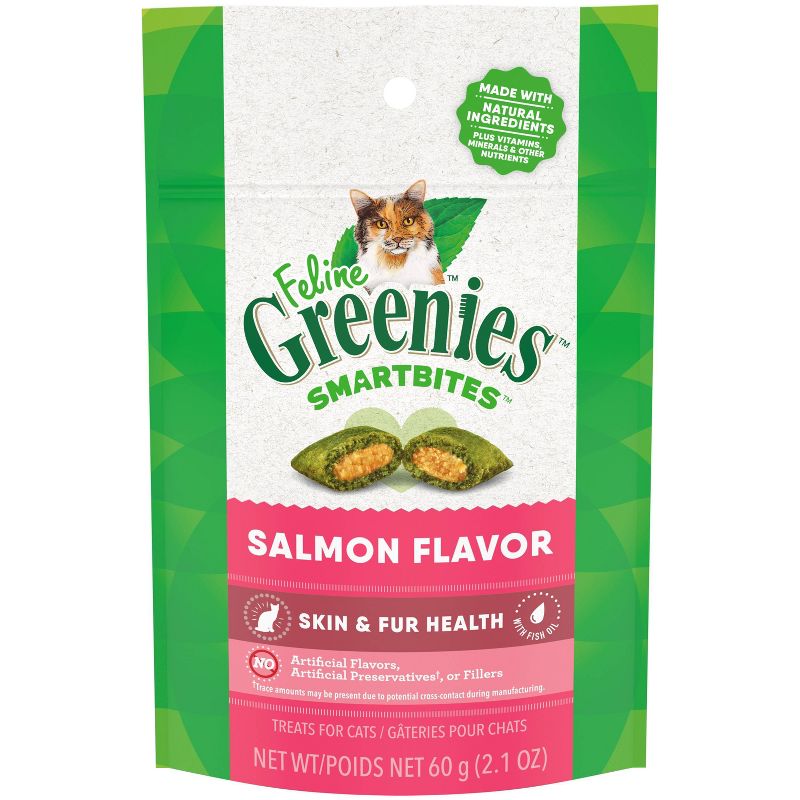 Greenies Smartbites Skin and Fur Health Salmon Flavor Cat Treats, 1 of 7