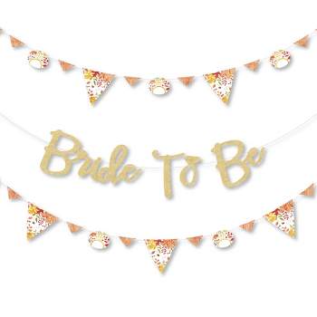 Big Dot Of Happiness Boho Botanical Bride - Bridal Shower & Wedding Party -  36 Banner Cutouts & No-Mess Real Gold Glitter Bride-To-Be Banner Letters :  Target