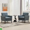 Modern Fabric Accent Chair Modern Wingback Living Room Chair Comfy Armchair Single Sofa Chair w/ Wood Legs - 3 of 4