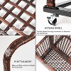 Rolling Pool Float Storage Organizer, PE Rattan Pool Caddy with Towel Rack & Basket for Toys Noddles Beach Balls - 2 of 4