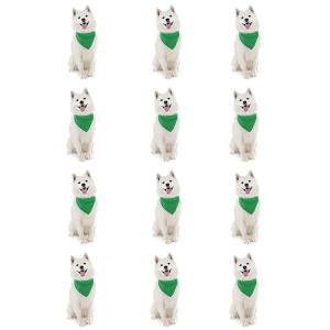 12 Pack Solid Color Polyester Triangle Dog Bandanas Great for Events - 1 of 4