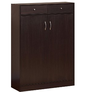 TIRAMISUBEST Red Cocoa Shoe Cabinet with 5 Shelves & 2 Drawers, Entryway Organizer for 15 Pairs - 1 of 4