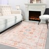 Soft Neutral Floral Area Rug, Large Washable Boho Design, Vintage Non-Slip Carpet for Living Room, Bedroom, Dining Room & Home Office - 4 of 4