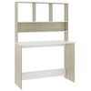 vidaXL Desk with Shelves White and Sonoma Oak 43.3 in.x17.7 in.x61.8 in. Engineered Wood - 2 of 4