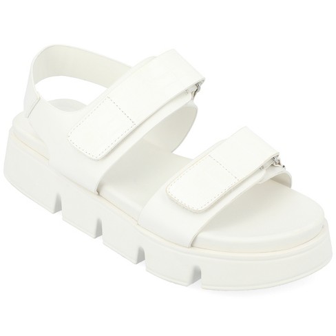 Journee Collection Women's Maely Sandal White 7 : Target
