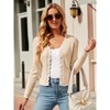 Clearlove Women's Cropped V Neck Button Front Cardigan Lightweight Knit Sweater Casual Cover Up - 2 of 4