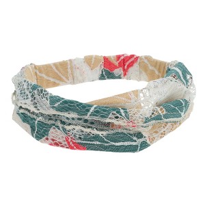 Unique Bargains Women's Maple Leaf Lace Wide Headband 1 Pc - 1 of 4
