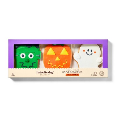Halloween Hand Decorated Cookies Gift Box - 6.6oz/3ct - Favorite Day™