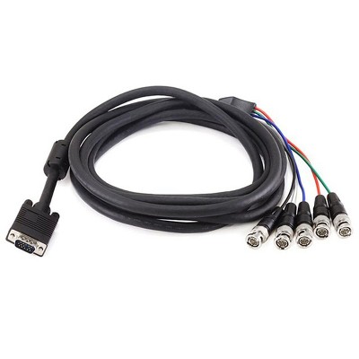 Monoprice Video Cable - 10 Feet - Black | VGA HD-15 to 5 BNC RGB Video Cable for HDTV Monitor