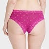 Women's Cotton Blend Cheeky Underwear with Lace - Auden™ - 2 of 4