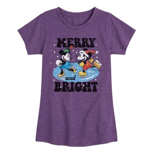 Girls' - Disney - Merry And Bright Fitted Short Sleeve Graphic T-Shirt - 1 of 4