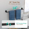 USHOWER Matte Black Bathroom Hardware Set, Modern 24-Inch Towel Bar Set Wall Mounted, Durable SUS304 Stainless Steel Bathroom Accessories Set, 4-Piece - 4 of 4