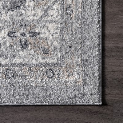 Gena Light Gray 9' x 12' Synthetic Medallion Area Rug