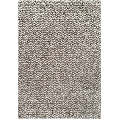 Cuellar Chevron Dark Gray 79" Easy-Care Shag Area Rug