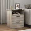 Resenkos Wood Nightstand With Charging Station, Bedside Table With 2 Drawers, Night Stand With Storage For Bedroom, - 3 of 4