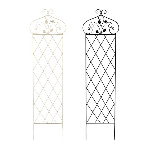 Garden Trellis- For Climbing Plants- 63” Decorative Lattice Metal ...