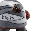 6" "Happy" Turtle Statue with Solar-Powered LED Light Heathered Gray/White/Copper - Alpine Corporation: Polyresin Garden Decor - 2 of 4