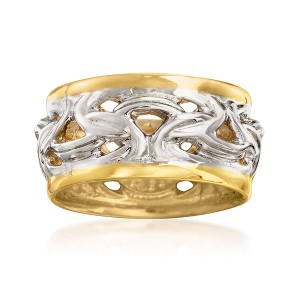 Ross-Simons Italian 2-Tone Sterling Silver Byzantine Ring - 1 of 4