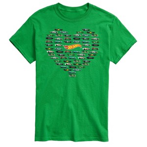 Men's - Hot Wheels - Valentine's Hot Wheels Heart Short Sleeve Graphic T-Shirt - 1 of 4