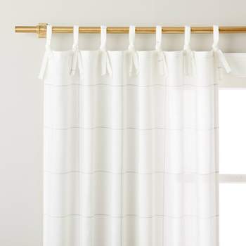 108" Subtle Grid Lines Curtain Panel Cream/Dark Gray - Hearth & Hand™ with Magnolia