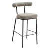 HomeRoots 30" Green and Black Chenille and Steel Low Back Bar Height Bar Chair - 4 of 4
