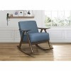 CAVINAS Mid-Century Accent Chair with Textured Fabric and Exposed Walnut Wood Frame - 4 of 4