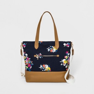 Floral Canvas Tote Handbag - A New Day Black, Women