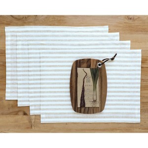 Solino Home Linen Stripe Placemats, 14 x 19 Inches Set of 4 | Amalfi - 1 of 4