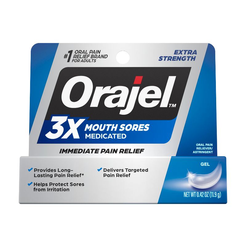 Orajel 3x Medicated Mouth Sores Gel - 0.42oz, 1 of 10