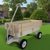 Hrinhom 17.3"W Outdoor Garden Panel Wagon with Steel Structure and Wooden Railings - 2 of 4