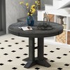 LOVMOR Retro Extendable Dining Table with 16" Leaf Wood Farmhouse Round Tables, Adjustable length 42" to 56 Desktop, for Kitchen, Restaurant, Black - 2 of 4