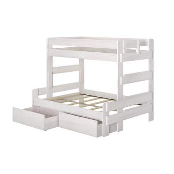 Max & Lily Farmhouse Twin over Full Bunk Bed with Storage Drawers