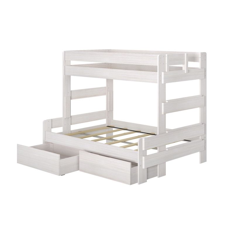 Max & Lily Farmhouse Twin over Full Bunk Bed with Storage Drawers, 1 of 6
