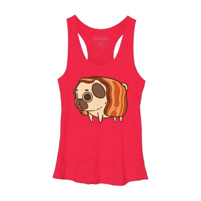 Women's Design By Humans Puglie Bacon Strip By Puglie Racerback Tank Top
