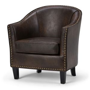 29 Albany Tub Chair Distressed Brown Bonded Leather Wyndenhall Target