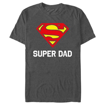 Men's Superman Super Dad Shield Logo T-shirt - Charcoal Heather - Small ...