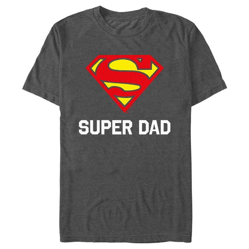 Men's Superman Super Dad Shield Logo T-Shirt, 1 of 6